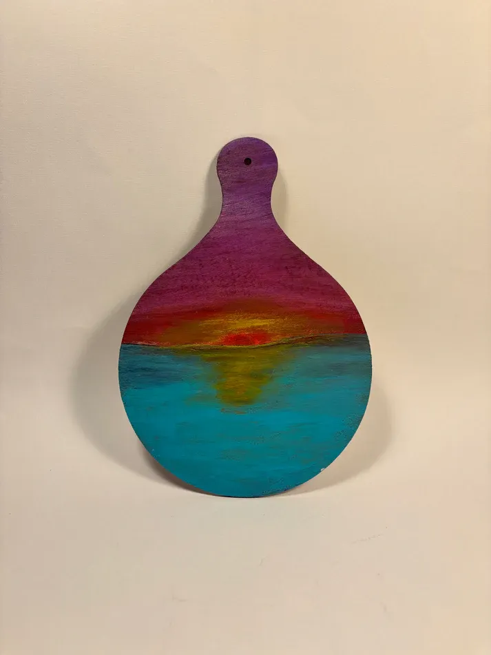 Vivid Sunset- Handpainted Paddle Wall Art 2.webp