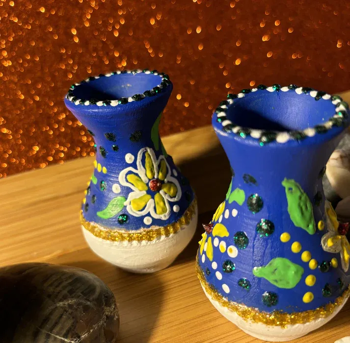Mini Clay Decor Pots Blue.webp