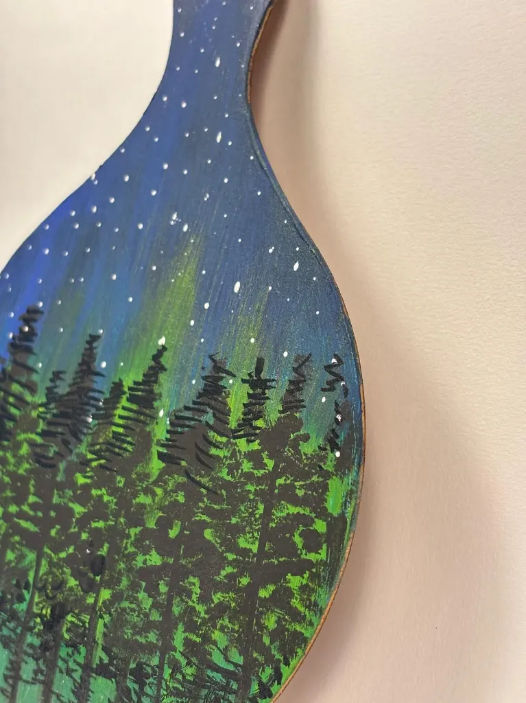 Aurora Flare - Hand-Painted Paddle Wall Art