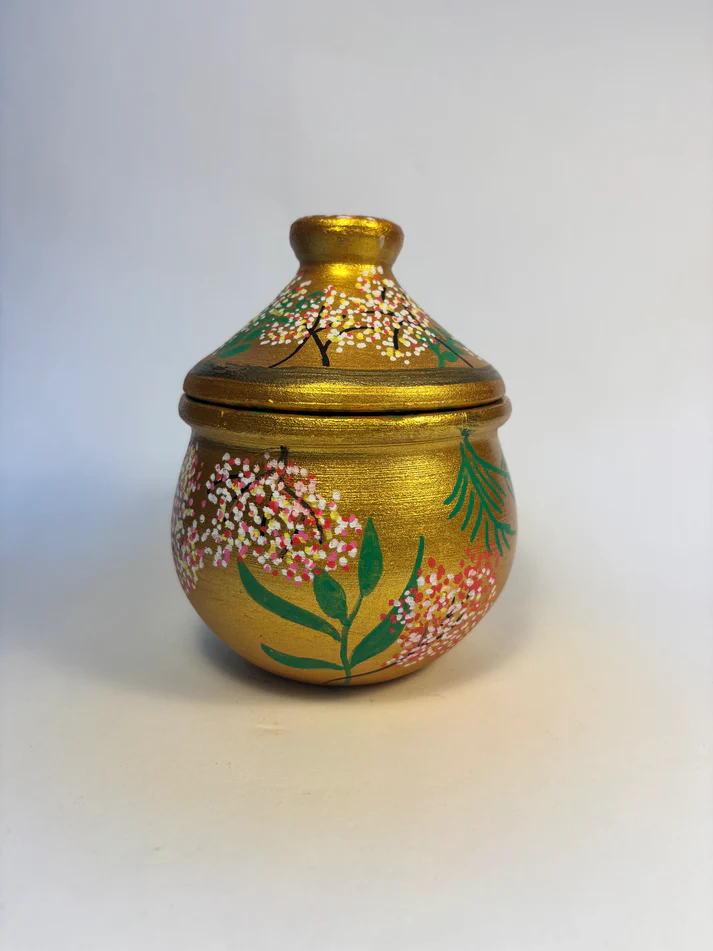 Hand-Painted Round Clay Pots
