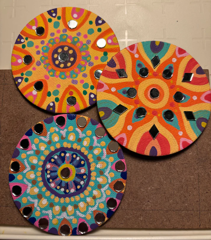 Radiant Reflections – Hand-Painted Fridge Magnets