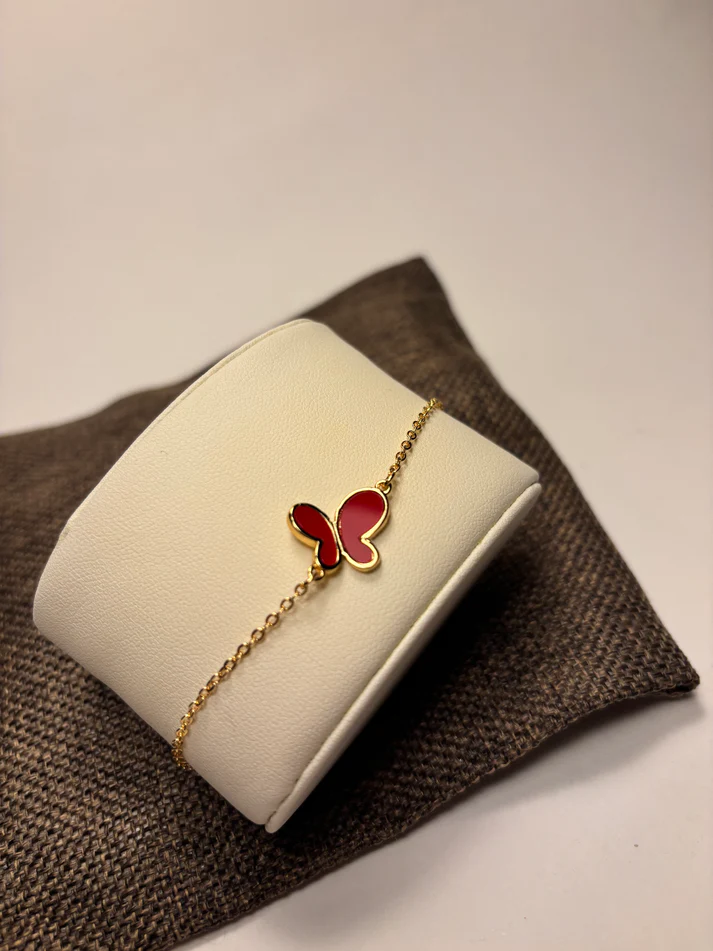 The Trinket Wraps - Ruby Butterfly Bracelet