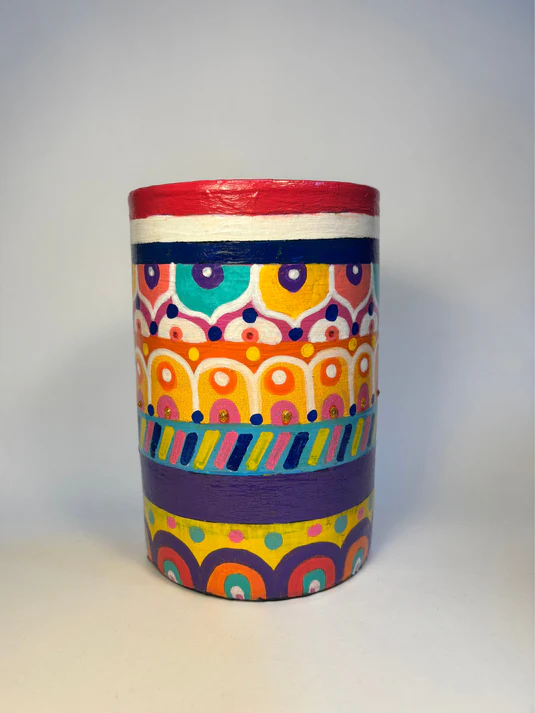 Amalfi Hand-Painted Cylinder Vase
